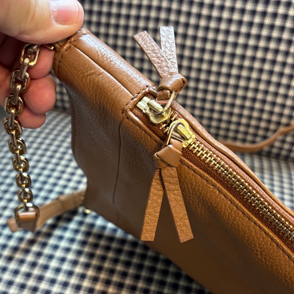 Tory Burch Ivy Tan Leather convertible Shoulder Bag - Picture 3 of 13